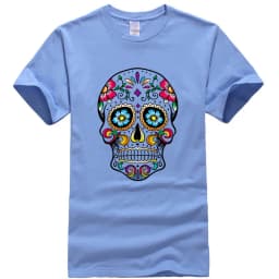 Men's T-shirt High Quality Cotton Blend Street Style Loose Cool Skull Printed Summer Men t shirt Casual Short Sleeve For Men