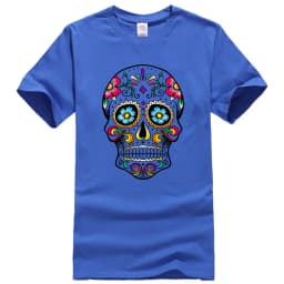 Men's T-shirt High Quality Cotton Blend Street Style Loose Cool Skull Printed Summer Men t shirt Casual Short Sleeve For Men