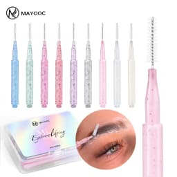 MAYOOC Mini Eyebrow Brush Brow Perm Brush Disposable Brow Lifting Brushes Bendable Micro Eyelash Brush Applicators Tools