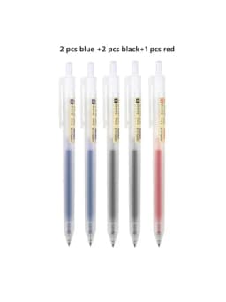 3-5pcs Retractable Gel Pens Set Black/Red/Blue Ink Ballpoint 0.5mm Quick Drying Business Signature Fine Point Writing Supplies