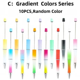 10PCS/20PCS/50PCS new plastic material black ink bead ballpoint pen,designated creative series (random color),perfect for DIY
