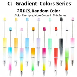 10PCS/20PCS/50PCS new plastic material black ink bead ballpoint pen,designated creative series (random color),perfect for DIY
