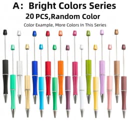 10PCS/20PCS/50PCS new plastic material black ink bead ballpoint pen,designated creative series (random color),perfect for DIY