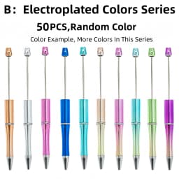 10PCS/20PCS/50PCS new plastic material black ink bead ballpoint pen,designated creative series (random color),perfect for DIY