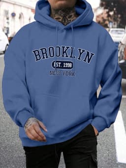 Brooklyn Est 1998 New York Printing Men Hoodies Harajuku Crewneck Hoodie Fashion Oversize Hoody Autumn Comfortable Tracksuit