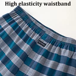100% Cotton Men Pajama Boxers Casual Breathable 3D Crotch Bottoms Sleepwear Fashion Plaid Elastic Waist Underpants Pijama Hombre