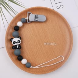 NEW Custom Personalized Name Pacifier Clip Handmade Beech Wooden Chain Silicone Crown Holder Soother Baby Teething Toy Chew Gift