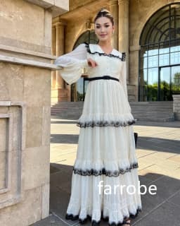 Customized Sizes Available Chiffon Pleat A-line V-neck Midi Dresses Evening Dresses Classic Exquisite Modern Style Pastrol Unise