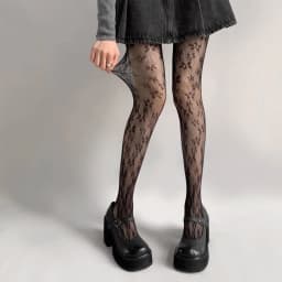Japanese Sweet Sakura Fish Net Stockings Vintage Women Sexy Mesh Flower Luxury White Tights Y2K Lolita Party Underwear Pantyhose