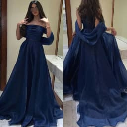 Customized Net Pleat Ruched Prom A-line Off-the-shoulder Bespoke Occasion Gown Long Dresses