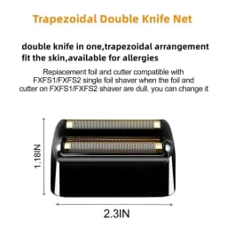 Professional Barber Electric Shaver Replacement Double Cutter Blade And Foils Head Cover For Babyliss Cordless Foil Shaver FXFS2