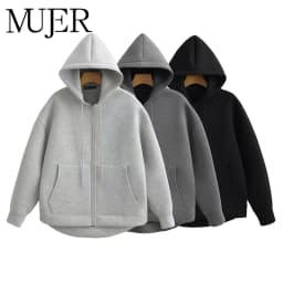 MUJER Zip up Hoodies Women Autumn Hooded Sweatshirt Woman Long Sleeve Oversized Women's Sweatshirts Zip Hoodie Women Jackets