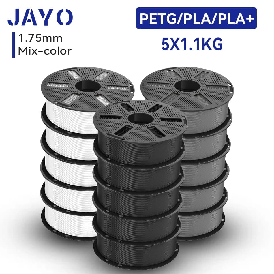 JAYO 3D PETG/PLA/PLA PLUS Printer Filament 1.75mm 5.5KG 100% No Bubble Non-Toxic 3D Printing Materials for 3D Printer&3D Pen