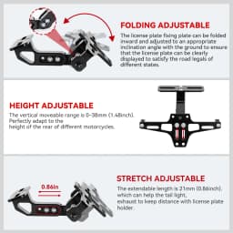 For Zontes G1 125 ZT125 G1 ZT125U ZT 125 U ZT 310X ZT310R Motorcycle Adjustable Rear Tail Tidy License Plate Holder Bracket LED