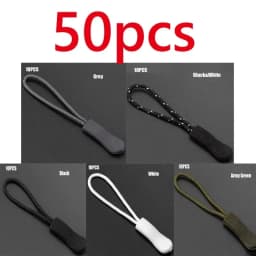 10pcs Replacement Zipper Clip Broken Buckle Zipper Pull Puller End Rope Tag Fixer Zip Cord for Travel Bag Suitcase Tent Backpack