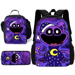Child School Cute For Smilings Critters Backpack with Lunch Bags ,Pencil Bags ,School Bags for Boys Girls Best Gift