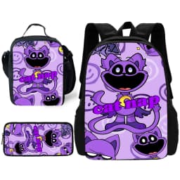 Child School Cute For Smilings Critters Backpack with Lunch Bags ,Pencil Bags ,School Bags for Boys Girls Best Gift