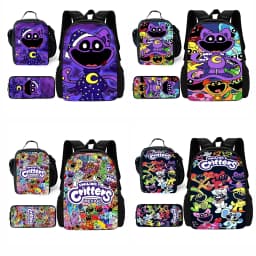 Child School Cute For Smilings Critters Backpack with Lunch Bags ,Pencil Bags ,School Bags for Boys Girls Best Gift