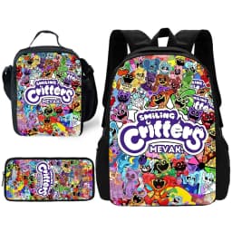 Child School Cute For Smilings Critters Backpack with Lunch Bags ,Pencil Bags ,School Bags for Boys Girls Best Gift