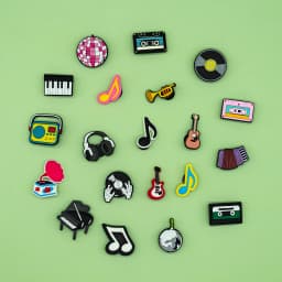 1/20pcs Musical Instruments Pins for Men Women Kids Piano Guitar CD Shoe Charms Shoe Accessories Decorations Buckles Ornament