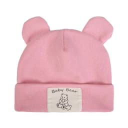 Cute Bear Ear Baby Turban Hats for Newboorn Boys Girls Faux Cashmere Label Caps Beanies Autumn Winter Infant Bonnets