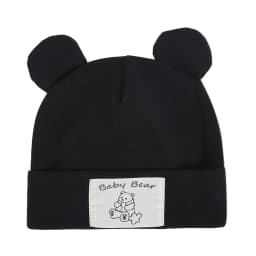 Cute Bear Ear Baby Turban Hats for Newboorn Boys Girls Faux Cashmere Label Caps Beanies Autumn Winter Infant Bonnets
