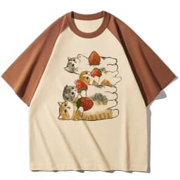 Strawberry t-shirts women elegant Tee girl Japanese graphic streetwear clothing