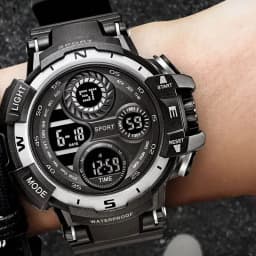 YIKAZE Sports Watch for men Black Dial Military Digital Watch Luminous Date Chronograph Alarm Clock Student Kids Man Wristwatch