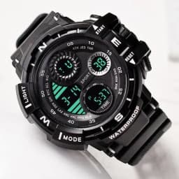 YIKAZE Sports Watch for men Black Dial Military Digital Watch Luminous Date Chronograph Alarm Clock Student Kids Man Wristwatch