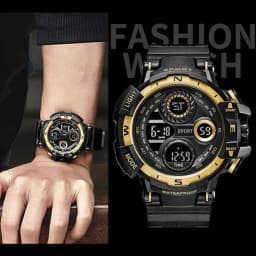 YIKAZE Sports Watch for men Black Dial Military Digital Watch Luminous Date Chronograph Alarm Clock Student Kids Man Wristwatch