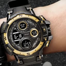 YIKAZE Sports Watch for men Black Dial Military Digital Watch Luminous Date Chronograph Alarm Clock Student Kids Man Wristwatch