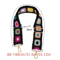 Hand Embroidered Vintage Style Shoulder Strap Multipurpose Fashion Purse Handbags Accessories Adjustable Comfort Accessory Strap
