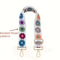 Hand Embroidered Vintage Style Shoulder Strap Multipurpose Fashion Purse Handbags Accessories Adjustable Comfort Accessory Strap