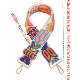 Hand Embroidered Vintage Style Shoulder Strap Multipurpose Fashion Purse Handbags Accessories Adjustable Comfort Accessory Strap