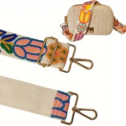 Hand Embroidered Vintage Style Shoulder Strap Multipurpose Fashion Purse Handbags Accessories Adjustable Comfort Accessory Strap