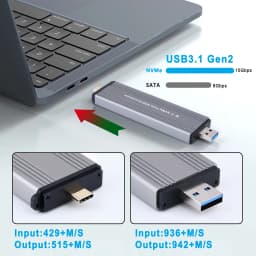 M.2 NVME NGFF SATA Dual Protocols Enclosure M2 SSD Case USB 3.2 Type C SSD Adapter 10Gbps To NVMe SATA External Hard Disk Box