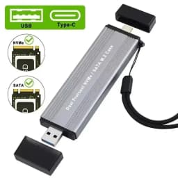 M.2 NVME NGFF SATA Dual Protocols Enclosure M2 SSD Case USB 3.2 Type C SSD Adapter 10Gbps To NVMe SATA External Hard Disk Box