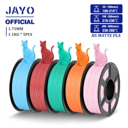 JAYO 5 Rolls 3D Filament PLA/PLA META/PETG/SILK PLA+/Wood/PLA Marblel/ APLA 1.75mm1.1KG 3D Printer Filament for FDM Muticolor