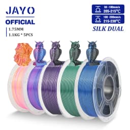 JAYO 5 Rolls 3D Filament PLA/PLA META/PETG/SILK PLA+/Wood/PLA Marblel/ APLA 1.75mm1.1KG 3D Printer Filament for FDM Muticolor