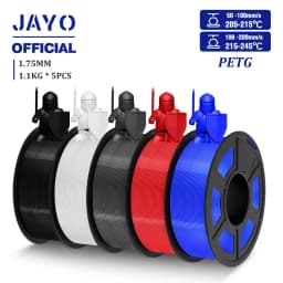 JAYO 5 Rolls 3D Filament PLA/PLA META/PETG/SILK PLA+/Wood/PLA Marblel/ APLA 1.75mm1.1KG 3D Printer Filament for FDM Muticolor