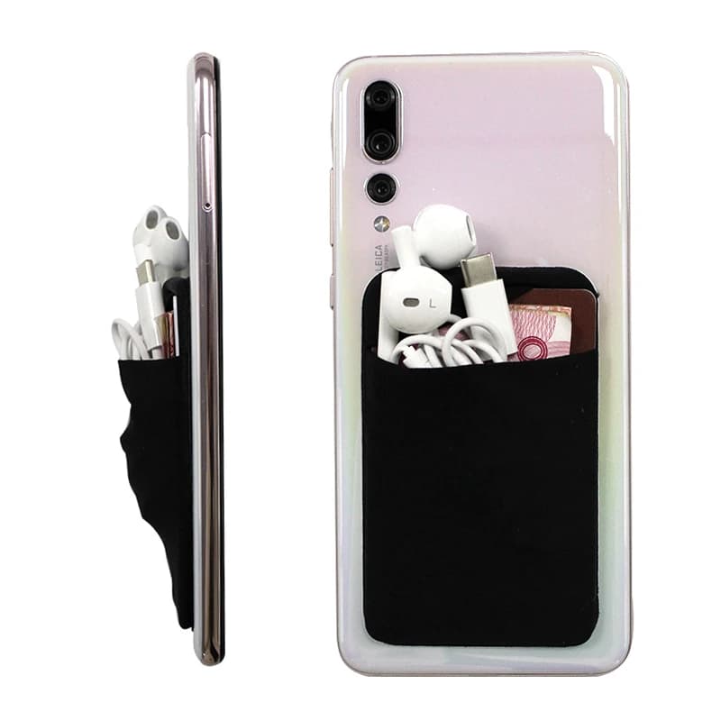 Stretchy Cell Phone Pocket Stick On Card Wallet, Unisex Adhesive Sticker, Credit Card Sleeve Pouch, High Quality