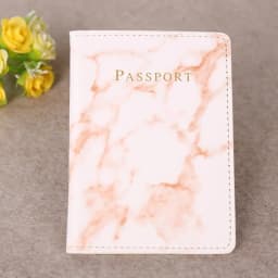Women Men Passport Cover Pu Leather Marble Style Travel ID Credit Card Passport Holder Ticket Protective Packet Bag Wallet Pouch