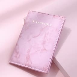 Women Men Passport Cover Pu Leather Marble Style Travel ID Credit Card Passport Holder Ticket Protective Packet Bag Wallet Pouch