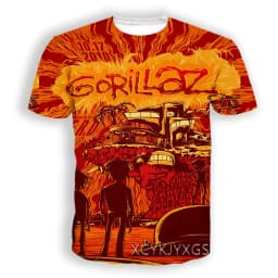 Rock Band Gorillaz 3d Printed T-shirt Men Women Fashion T-shirt Kids Hip Hop Tops Tees Punk Tshirt Graphic T Shirt Mens Clothing