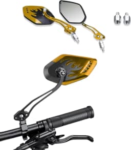 1Pair Universal Motocycle Rear View Adjustable Side Mirrors for Handlebars Aluminum Flame Pattern with 8mm/10mm Screws