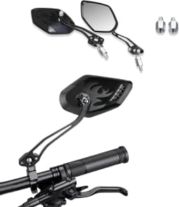 1Pair Universal Motocycle Rear View Adjustable Side Mirrors for Handlebars Aluminum Flame Pattern with 8mm/10mm Screws