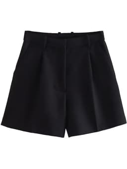 Willshela Women Fashion White Pleated Front Zipper Shorts Vintage High Waist Female Chic Lady Shorts