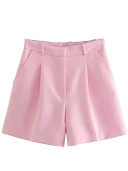 Willshela Women Fashion White Pleated Front Zipper Shorts Vintage High Waist Female Chic Lady Shorts