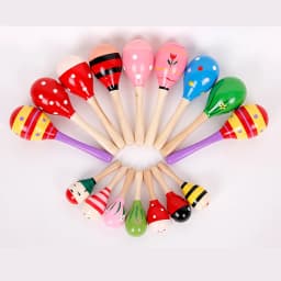 1pcs Wooden 2 Sizes Available Sand Hammer Children Early Educational Toys Musical Instrument Toys style ship random