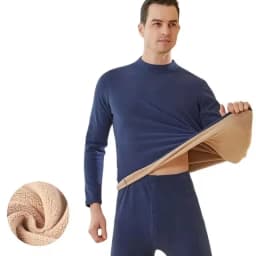 New Winter Thermal Underwear Men Mock-neck First Layer 2 Pieces Under Panties and Undershirts Keep Warm Clothing Elastic L-4XL